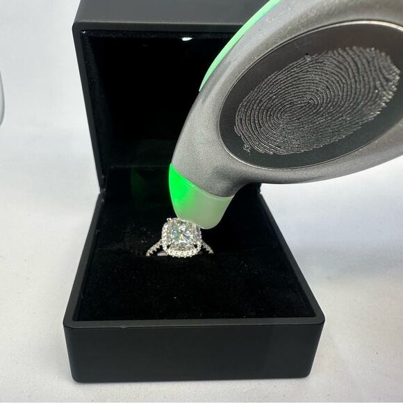 Cushion Cut Moissanite Ring Brilliant 4 Ct Halo GRA Certified 18K 925 Silver - Picture 3 of 10